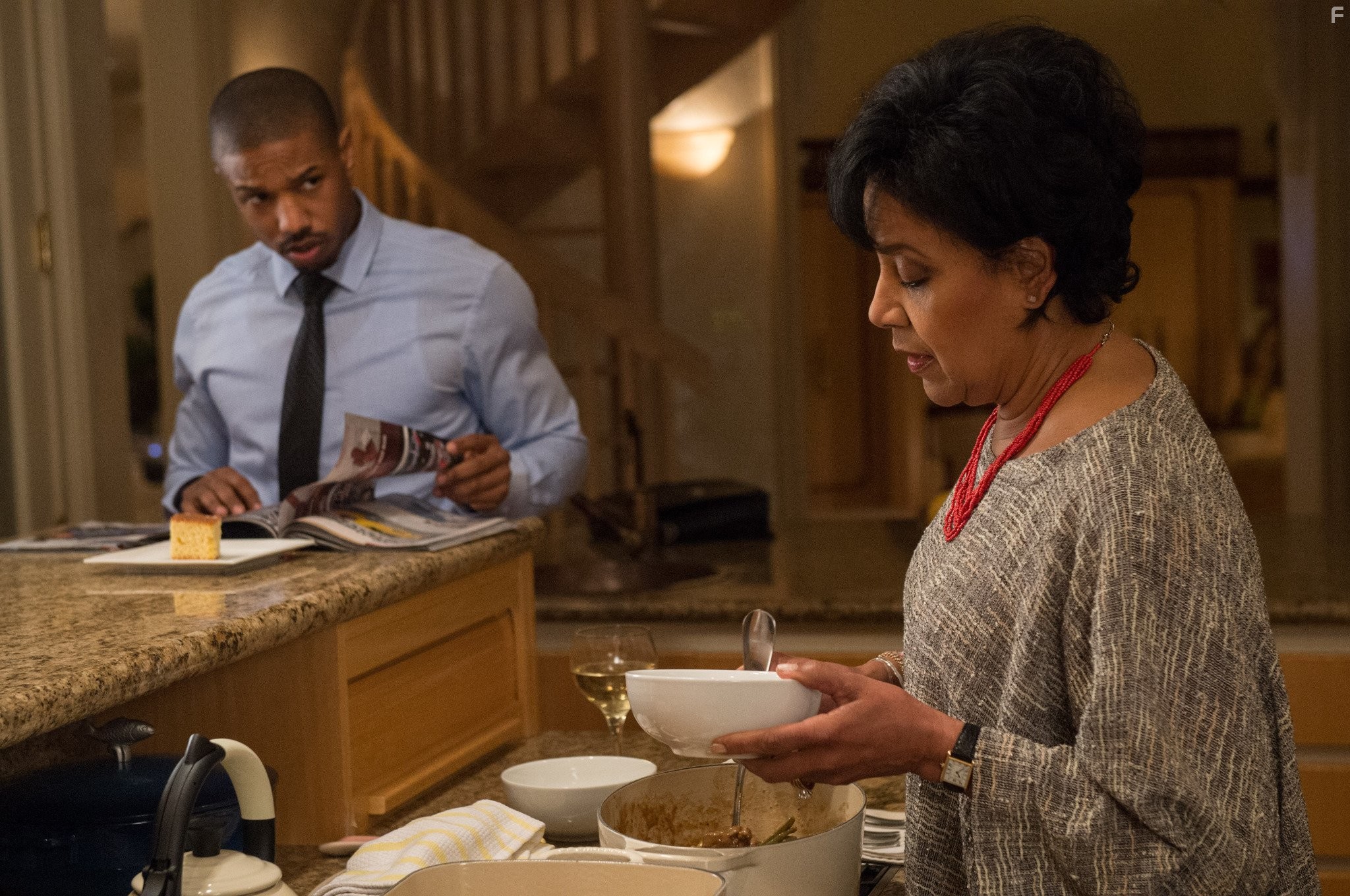 Michael B. Jordan and Phylicia Rashad in Крид: Наследие Рокки (2015)