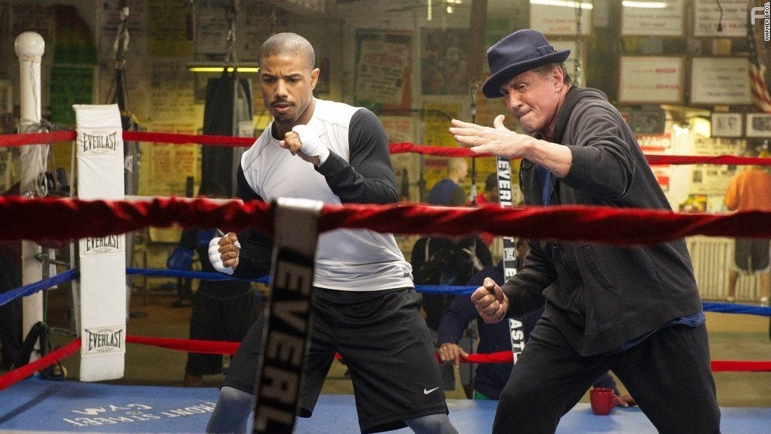 Sylvester Stallone and Michael B. Jordan in Крид: Наследие Рокки (2015)